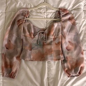 Aritzia Wilfred novella blouse XXS water color birch